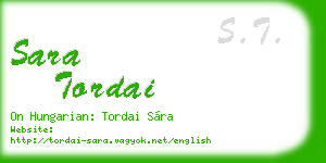 sara tordai business card